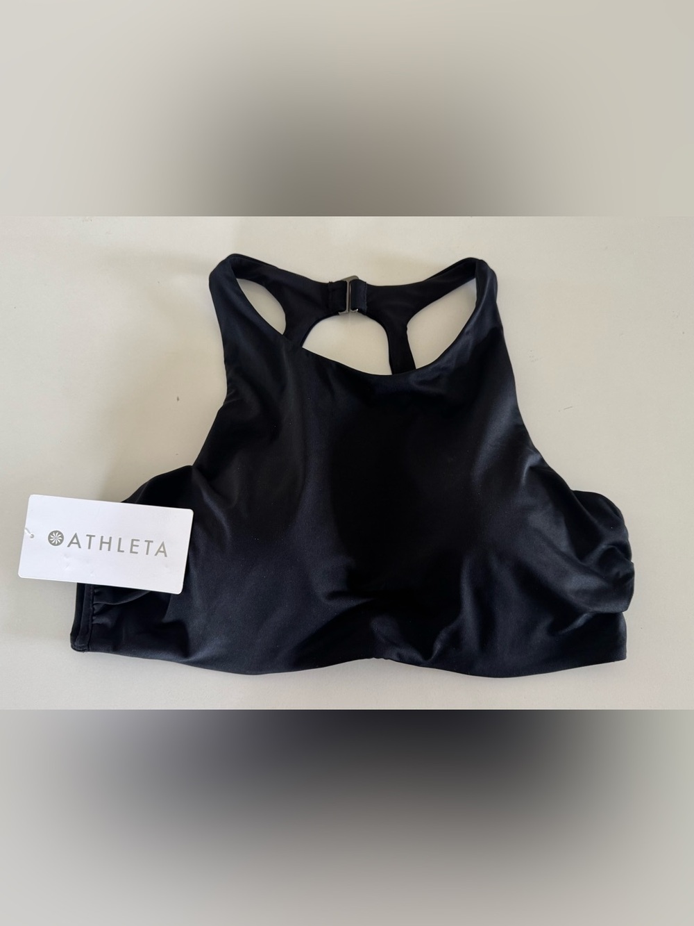 Athleta Black Racerback Sports Bra with adjustable straps